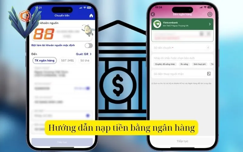 Hướng dẫn nạp tiền bằng ngân hàng